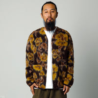 【Universal Works】FLOWER FLEECE CARDIGAN / Brown