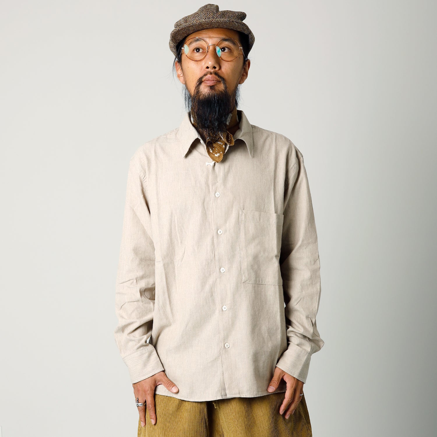 Universal Works(ユニバーサルワークス)】SQUARE POCKET SHIRT / Sand