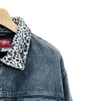 【Used & Vintage】【Wrangler HERO】レオパードカラー ブラックデニムジャケット