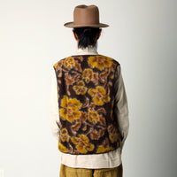 【Universal Works】FLOWER FLEECE ZIP GILET / Brown
