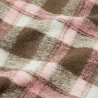 【Universal Works】CHECK FLEECE CARDIGAN / PINK