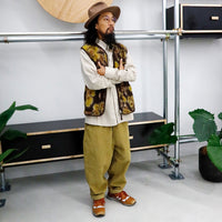【Universal Works】FLOWER FLEECE ZIP GILET / Brown