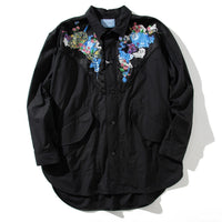 【71MICHAEL】APPLIQUE SHIRT COAT / BLACK