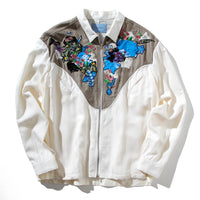 【71MICHAEL】APPLIQUE ZIP BLOUSON / WHITE