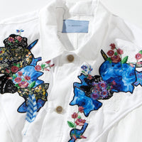 【71MICHAEL】APPLIQUE SHIRT COAT / WHITE