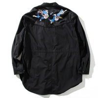 【71MICHAEL】APPLIQUE SHIRT COAT / BLACK