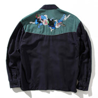 【71MICHAEL】APPLIQUE ZIP BLOUSON / NAVY