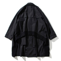【71MICHAEL】RIB TRENCH COAT / BLACK