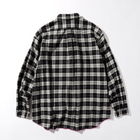 【71MICHAEL】COLLAR SEAM CHECK SHIRT / BLACK CHECK