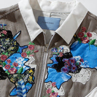 【71MICHAEL】APPLIQUE ZIP BLOUSON / WHITE
