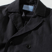 【71MICHAEL】RIB TRENCH COAT / BLACK