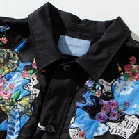 【71MICHAEL】APPLIQUE SHIRT COAT / BLACK