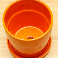 下皿付コーティングプランター S オレンジ