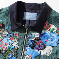 【71MICHAEL】APPLIQUE ZIP BLOUSON / NAVY