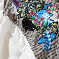 【71MICHAEL】APPLIQUE ZIP BLOUSON / WHITE