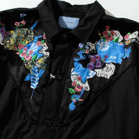 【71MICHAEL】APPLIQUE SHIRT COAT / BLACK