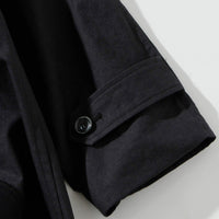 【71MICHAEL】RIB TRENCH COAT / BLACK