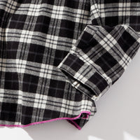 【71MICHAEL】COLLAR SEAM CHECK SHIRT / BLACK CHECK