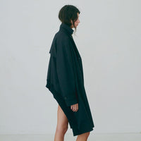 【71MICHAEL】RIB TRENCH COAT / BLACK