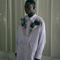 【71MICHAEL】APPLIQUE SHIRT COAT / BLACK