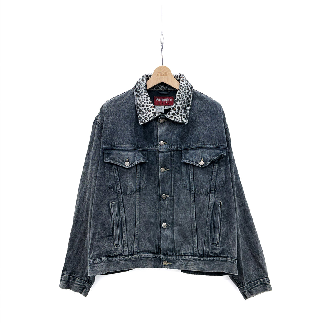 【Used & Vintage】【Wrangler HERO】レオパードカラー ブラックデニムジャケット