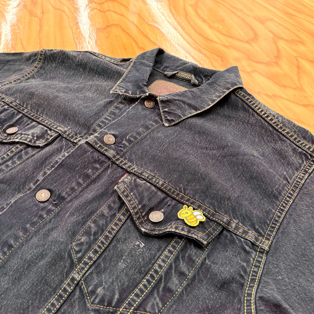 【Used & Vintage】【LEVI’S】Bee 刺繍パッチ ブラックデニムジャケット