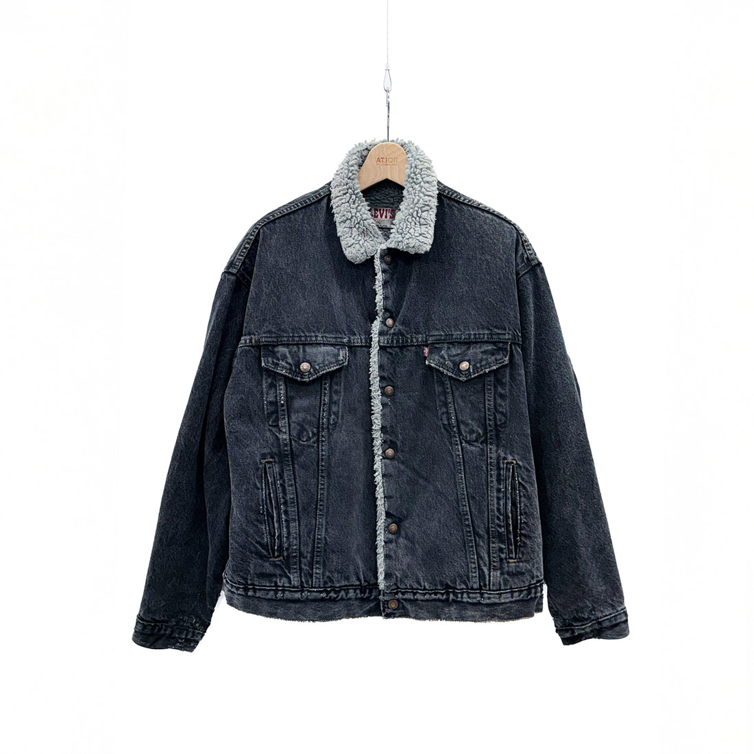 【Used & Vintage】【LEVI’S】USA製 ボアカラー ブラックデニムジャケット
