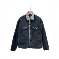 【Used & Vintage】【LEVI’S】USA製 ボアカラー ブラックデニムジャケット