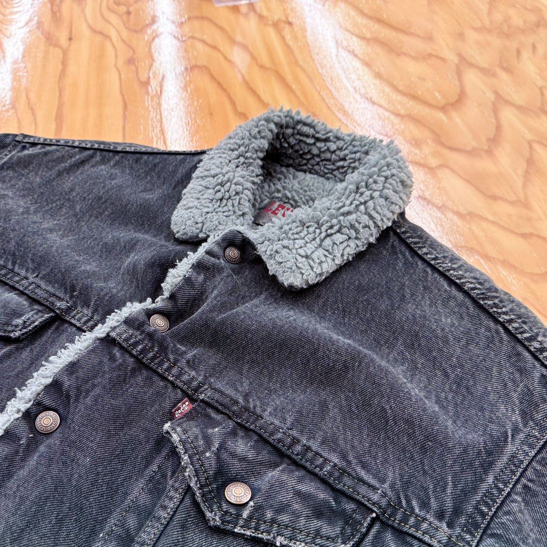 【Used & Vintage】【LEVI’S】USA製 ボアカラー ブラックデニムジャケット