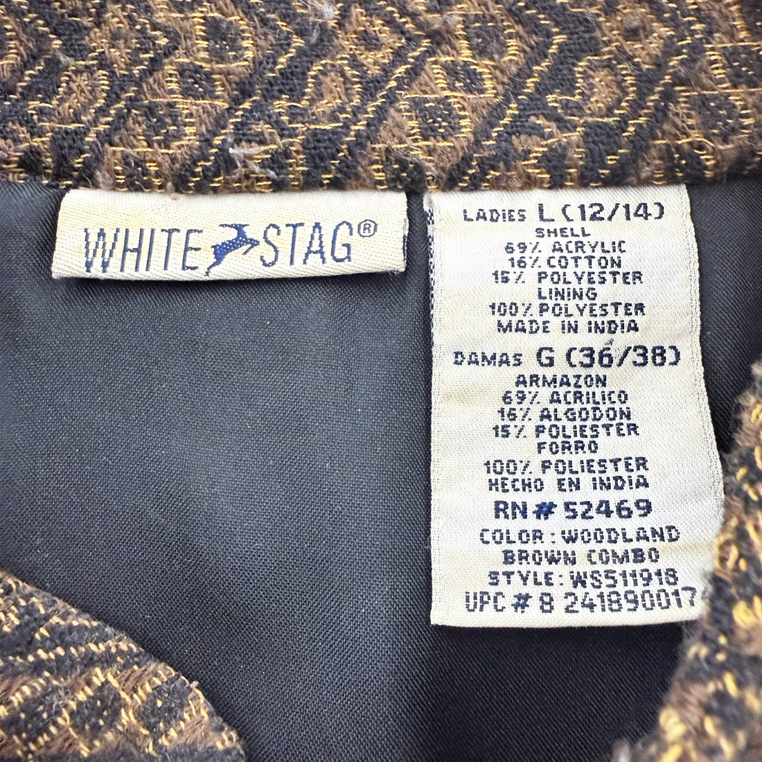 【Used & Vintage】【WHITE STAG】パッチワーク柄 タペストリーチャイナジャケット