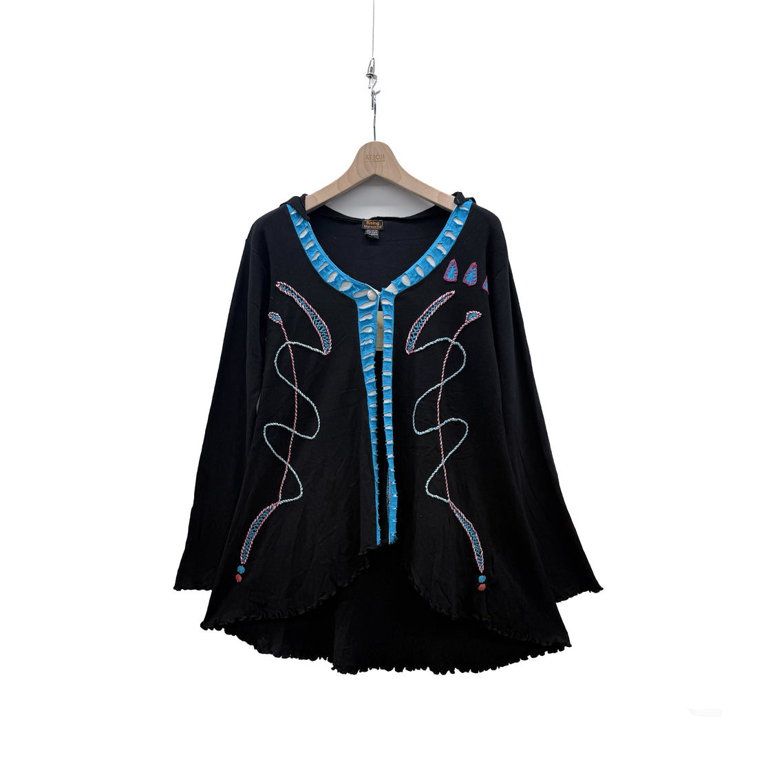 【Used & Vintage】【RISING INTERNATIONAL】ネパール製 刺繍フーデッドロングカーディガン