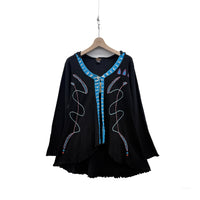 【Used & Vintage】【RISING INTERNATIONAL】ネパール製 刺繍フーデッドロングカーディガン