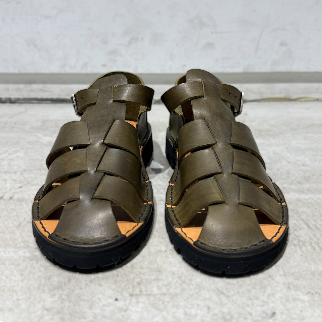 【FRACAP x AT.1011】 Art.D034 CH Sandals - Toscano Liscio Oliva